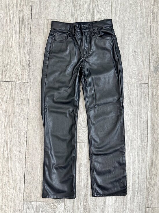 GAP Other - Like New Girls GAP Black High Rise 90’s Loose Faux Leather Pants size 10
